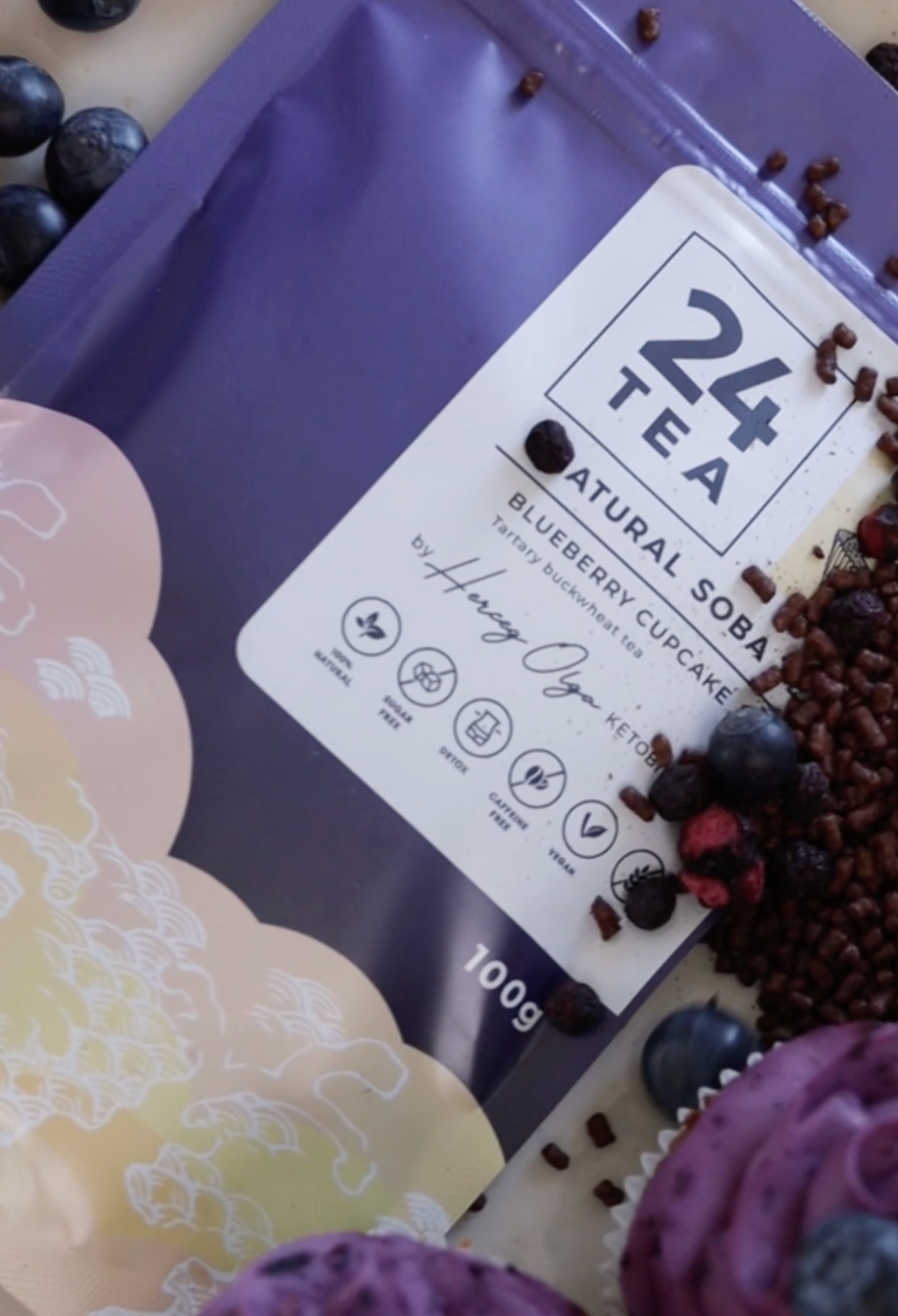 Blueberry buckwheat soba tea