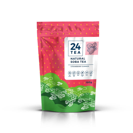 Strawberry Summer flavored Soba tea Buckwheat Tea – 24 Tea