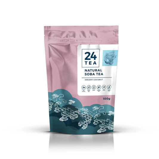 hajdina tea buckwheat tea soba tea 24tea soba cha A Soba tea 100%-ban természetes tatár hajdinából készül, egyedi receptünk szerint tökéletesre pörkölve. Soba Tea is 100% natural tartary buckwheat, which is known for its health benefits. 